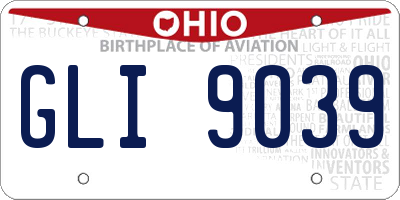 OH license plate GLI9039