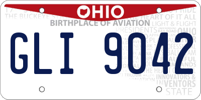 OH license plate GLI9042