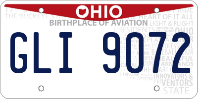 OH license plate GLI9072