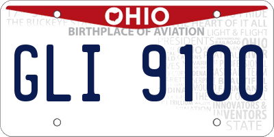 OH license plate GLI9100