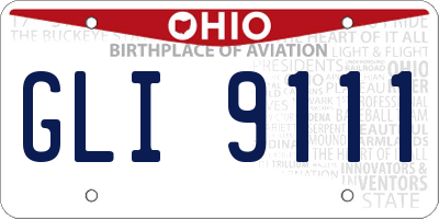 OH license plate GLI9111