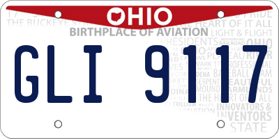 OH license plate GLI9117