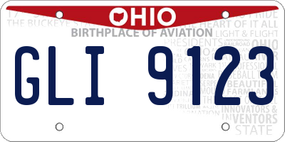 OH license plate GLI9123
