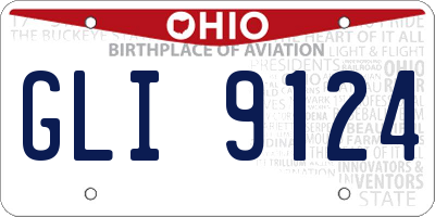 OH license plate GLI9124