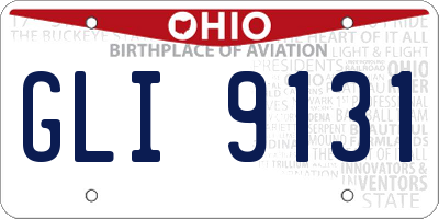 OH license plate GLI9131