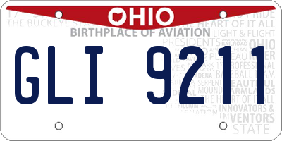 OH license plate GLI9211