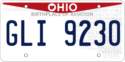 OH license plate GLI9230