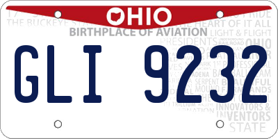 OH license plate GLI9232