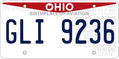 OH license plate GLI9236