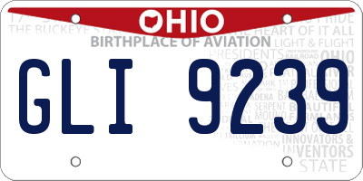 OH license plate GLI9239