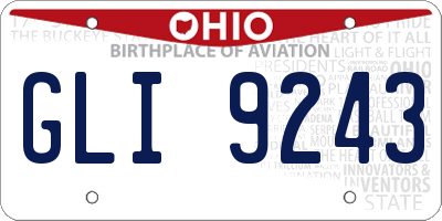 OH license plate GLI9243