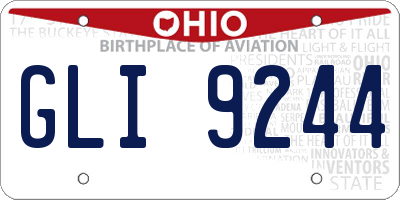 OH license plate GLI9244