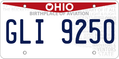 OH license plate GLI9250