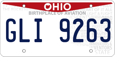 OH license plate GLI9263