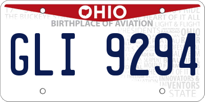 OH license plate GLI9294