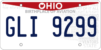 OH license plate GLI9299