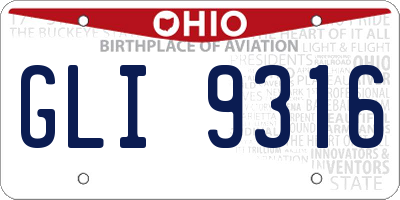 OH license plate GLI9316
