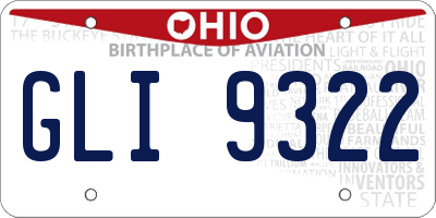 OH license plate GLI9322