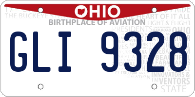 OH license plate GLI9328