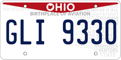 OH license plate GLI9330