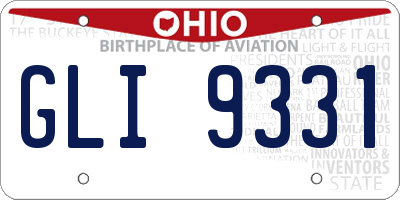 OH license plate GLI9331