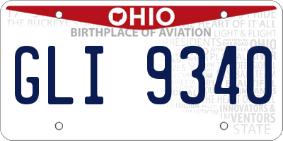 OH license plate GLI9340