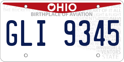 OH license plate GLI9345