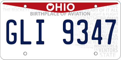 OH license plate GLI9347
