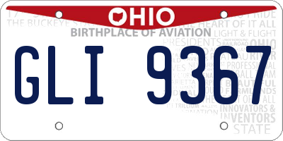 OH license plate GLI9367