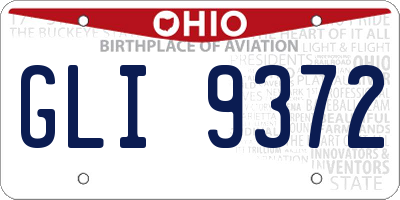 OH license plate GLI9372