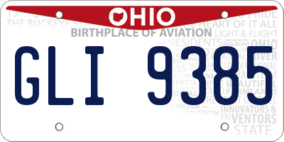 OH license plate GLI9385
