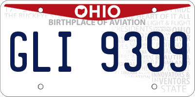OH license plate GLI9399