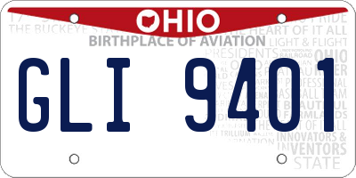 OH license plate GLI9401