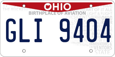OH license plate GLI9404