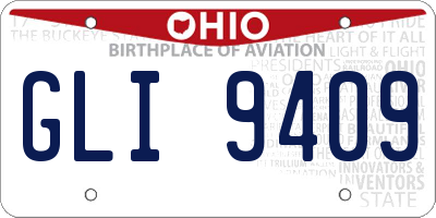 OH license plate GLI9409