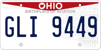 OH license plate GLI9449