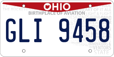 OH license plate GLI9458