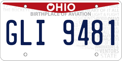 OH license plate GLI9481