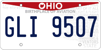 OH license plate GLI9507