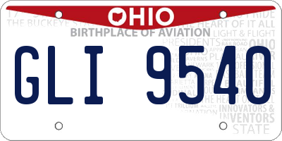 OH license plate GLI9540