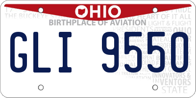 OH license plate GLI9550