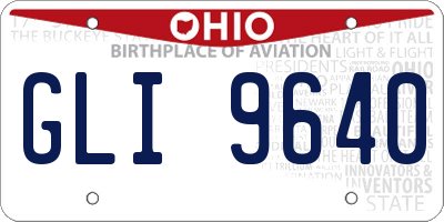 OH license plate GLI9640