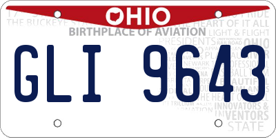 OH license plate GLI9643