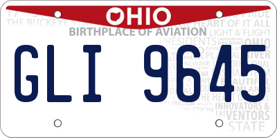 OH license plate GLI9645