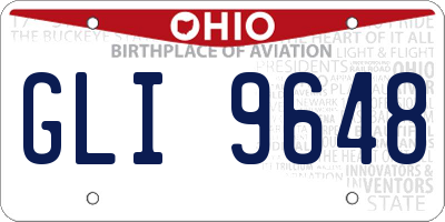 OH license plate GLI9648
