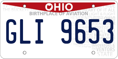 OH license plate GLI9653