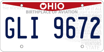 OH license plate GLI9672