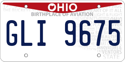 OH license plate GLI9675