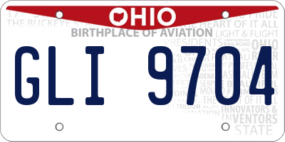 OH license plate GLI9704