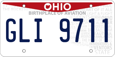 OH license plate GLI9711